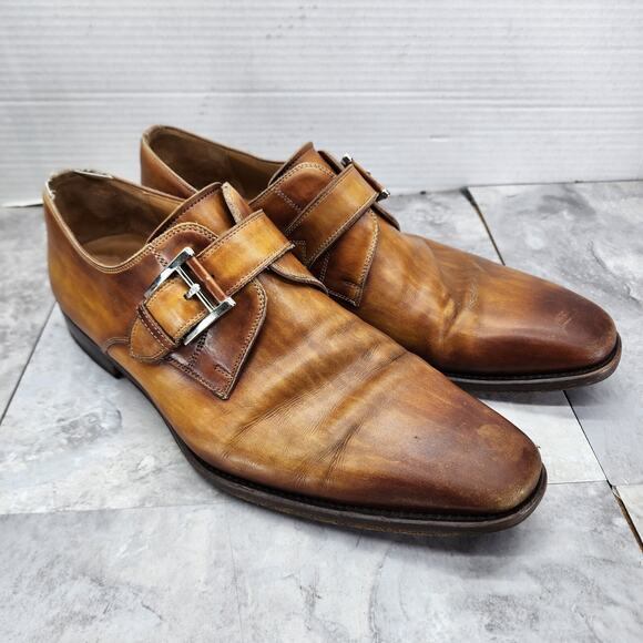 Magnanni Marco Cuero Dress Shoes Men\'s Size 8.5 M Single Monk Strap Cuero main image 12